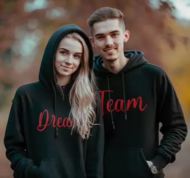 Drömteam luvtröja til par - Tenstickers