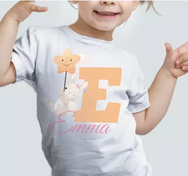 E med stjärnballong bebis t-shirt - Tenstickers