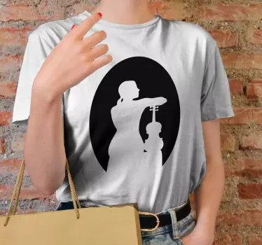 Elegant musik silhuett t-shirt - Tenstickers
