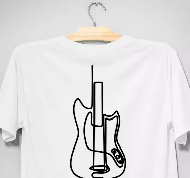 Elektrisk gitarr minimalistisk design t-shirt - Tenstickers
