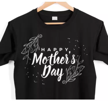 Enkel och elegant bildtext med växter mors dag t-shirt - Tenstickers