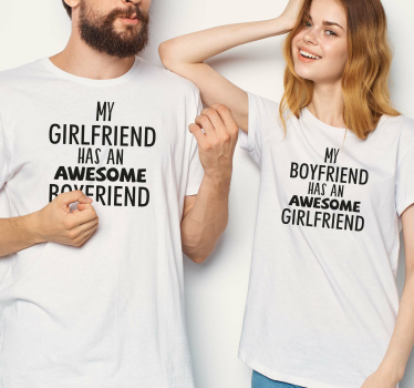 Grym pojkvän och flickvän par t-shirt - Tenstickers