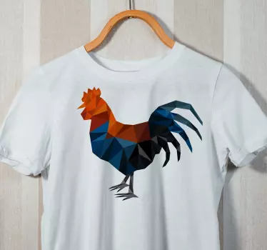 Färger skugga kyckling design t-shirt - Tenstickers