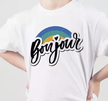 Färgglad bonjour barnskjorta - Tenstickers