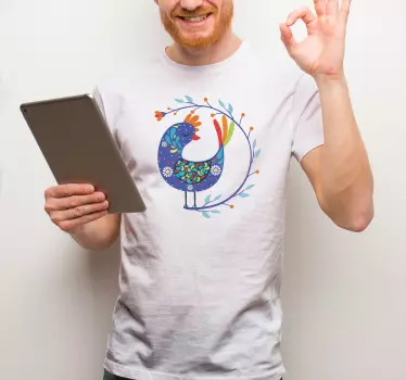 Färgglad fågeldesign t-shirt - Tenstickers