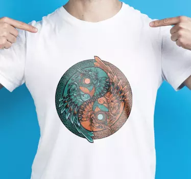 Färgglad fågelharmoni t-shirt - Tenstickers