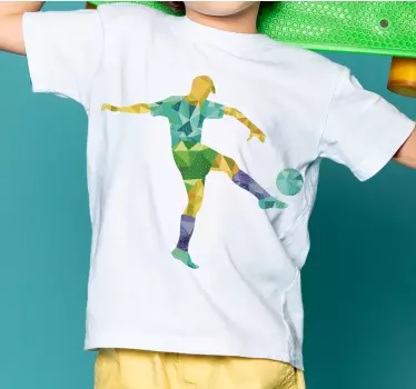 Färgglad fotbollsspelare barn t-shirt - Tenstickers