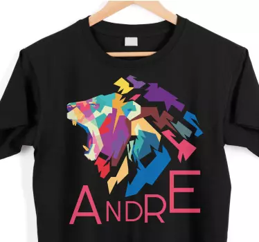 Färgglad lejon grafisk t-shirt - Tenstickers
