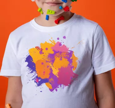 Färgglad regnbåge holi paint explosion barn skjorta - Tenstickers