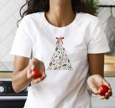 Festlig träd design christmas tshirt - Tenstickers