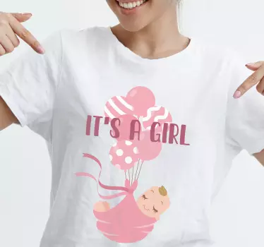 Kön avslöjar att det är en tjej bebis t-shirt - Tenstickers