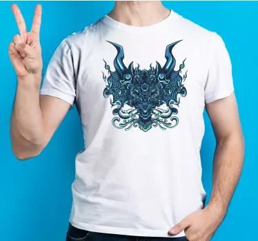 Fierce horned creature t-shirt - Tenstickers