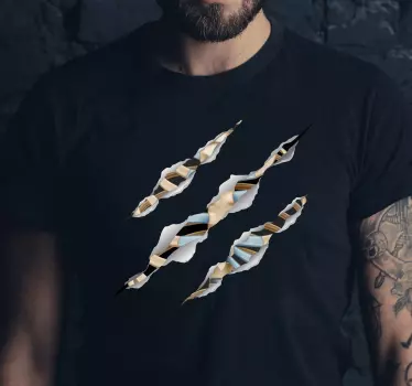 Fierce scratch pattern t-shirt - Tenstickers