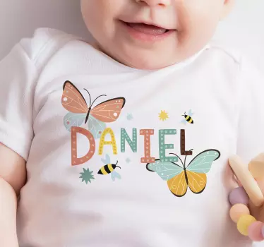 Fjärilar och bin baby t-shirt - Tenstickers