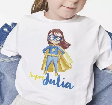 Flicka superhjälte personlig t-shirt för barn - Tenstickers