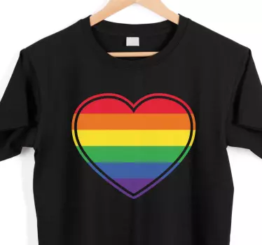 Gay pride platt i hjärtformad t-shirt - Tenstickers