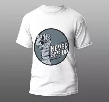 Ge aldrig upp motivationen t-shirt - Tenstickers