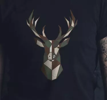 Geometrisk hjorthuvud t-shirt - Tenstickers