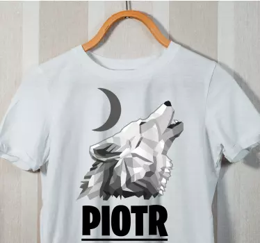 Geometriska-djur grå varg t-shirts med namn - Tenstickers