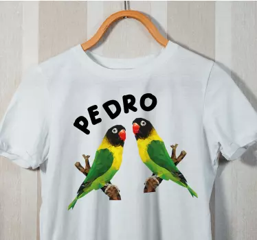 Geometriska-djur par fåglar t-shirts med namn - Tenstickers