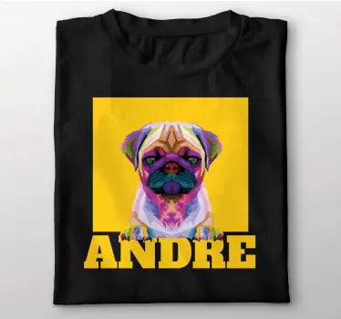 Geometriska-djur söta hund t-shirts med namn - Tenstickers