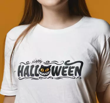 Glad halloween tecknad halloween t-shirt - Tenstickers