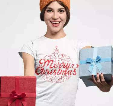 God jul dekorativ t-shirt - Tenstickers