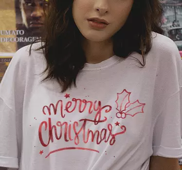 God jul i röd jul t-shirt - Tenstickers