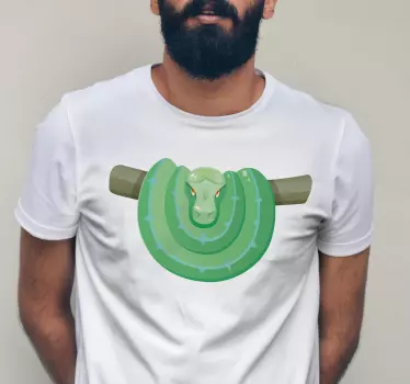 Grön ormliknande design t-shirt - Tenstickers