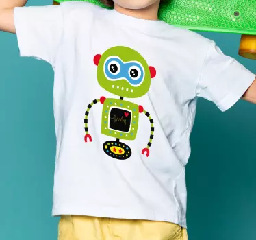 Grön robot för barn t-shirt - Tenstickers