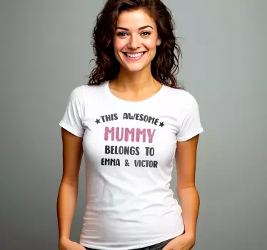 Grymma mamma t-shirts med namn - Tenstickers