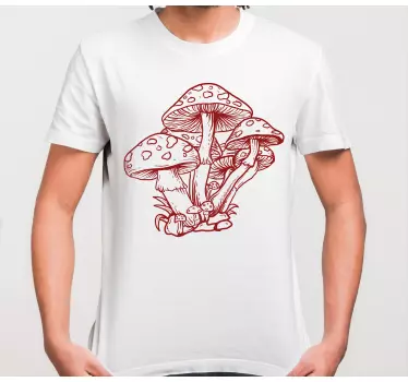 Handritad illustration svamp t-shirt - Tenstickers