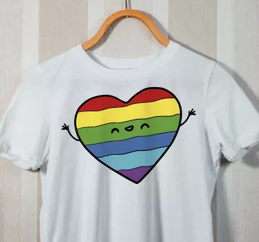 Happy rainbow heart t-shirt - Tenstickers