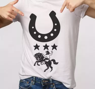 Hästsko mönster t-shirt - Tenstickers