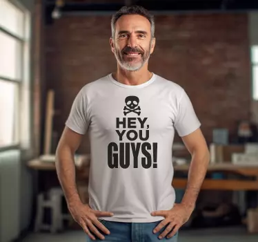 Hej på er! med skalle på T-shirt - Tenstickers