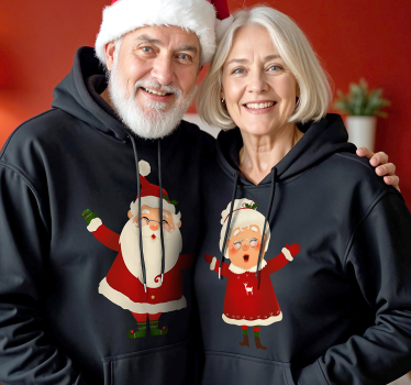 Herr. Och mrs. Claus par t-shirt - Tenstickers
