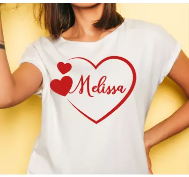Hjärta av namn t-shirt - Tenstickers