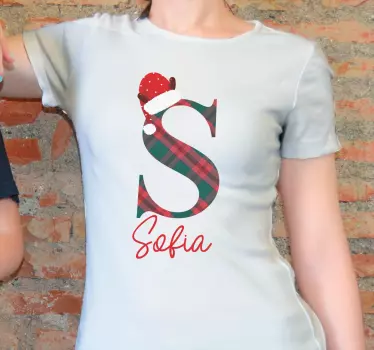 Initial bokstav jul med namn julskjorta - Tenstickers