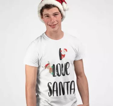 Jag älskar santa t-shirt jul - Tenstickers