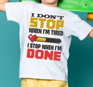 Jag slutar inte när jag är trött t-shirt - Tenstickers