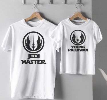Jedi master far och son matchande skjortor - Tenstickers