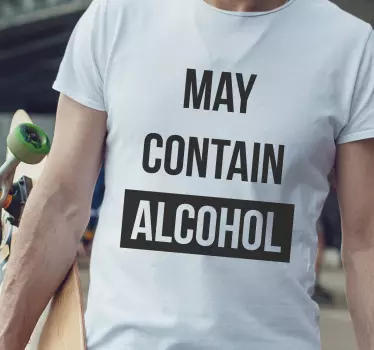 Kan innehålla alkohol-t-shirt - Tenstickers