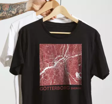 Karta över göteborg t-shirt - Tenstickers