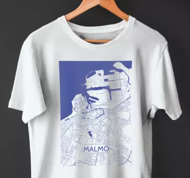 Karta över malmo t-shirt - Tenstickers