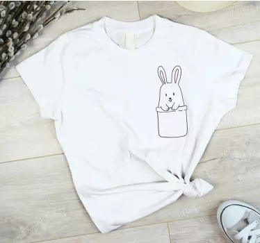 Kikar kanin i fickan t-shirt - Tenstickers