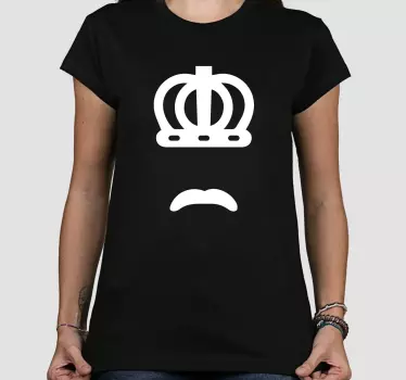 Krona och mustasch grafik t-shirt - Tenstickers