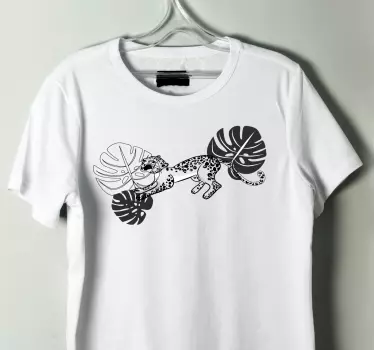 Leopard och lövlek t-shirt - Tenstickers