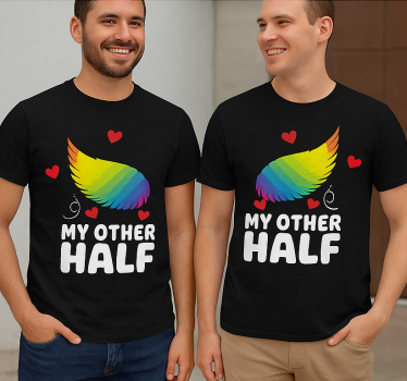 Lgbt min andra hälft par t-shirt - Tenstickers