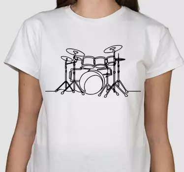 Line art trumma elegant design t-shirt - Tenstickers