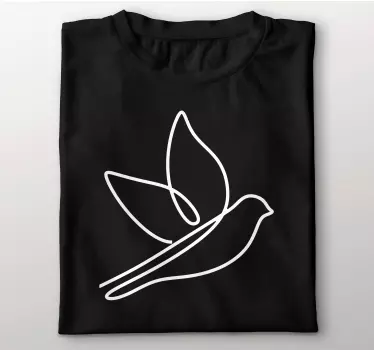 Linjekonst gratis fågel t-shirt - Tenstickers